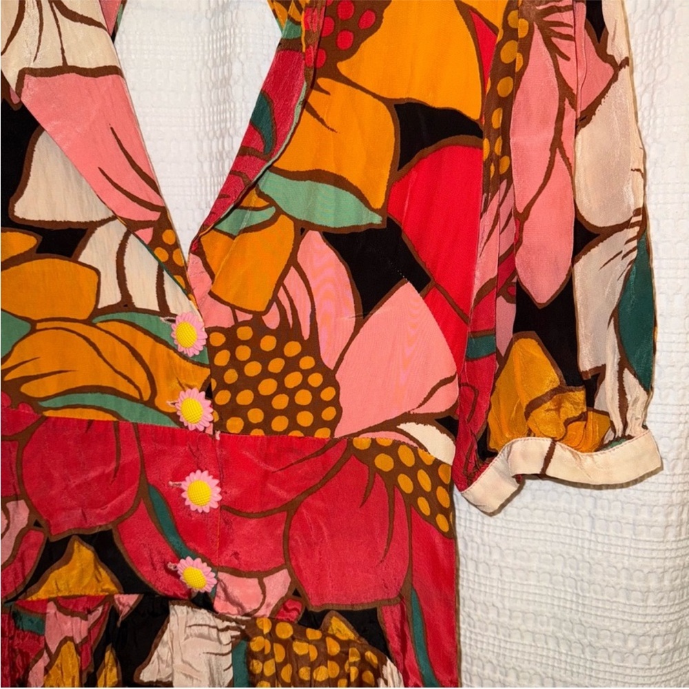 Farm Rio Colorful Sunflowers Midi Dress View 6